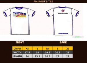 finisher shirt sizing