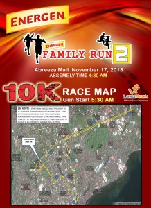 Energen Run 2013 Davao Race Map 10K