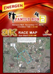 Energen Run 2013 Davao Race Map 3K