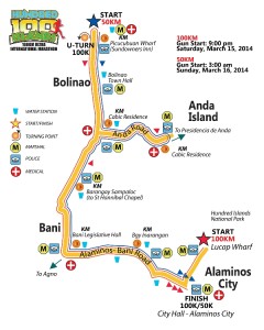 Hundred Islands 100K Ultra International Marathon 2014 Race Map