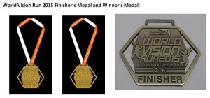 World Vision Run 2015 Medal