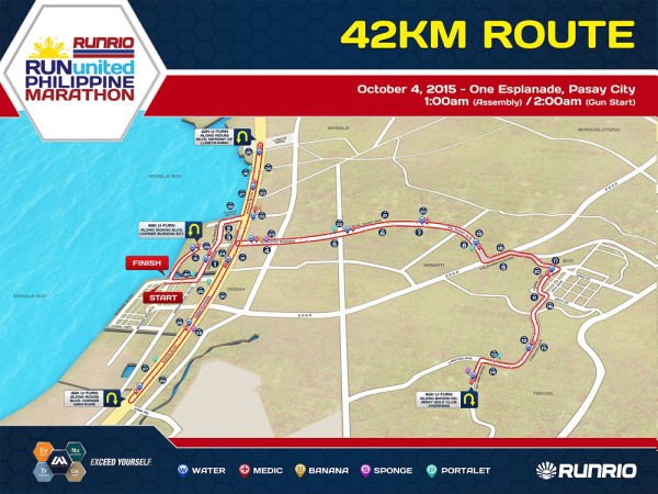 Run United Philippine Marathon 2015 42K Map