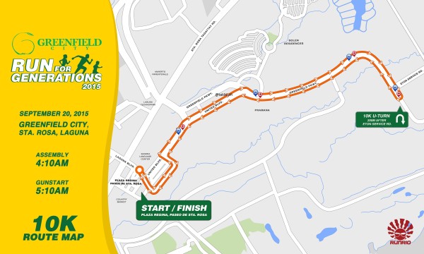 Greenﬁeld City Run for Generations 2015 10K Race Map