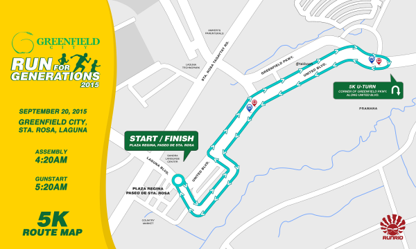 Greenﬁeld City Run for Generations 2015 5K Race Map