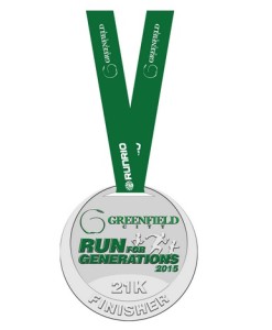 Greenﬁeld City Run for Generations 2015 Medal