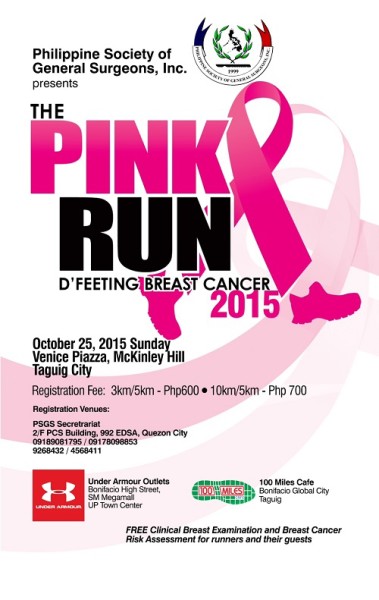 The Pink Run 2015 D'Feeting Breast Cancer Poster