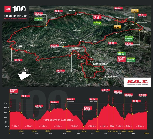 The North Face (TNF) 100 Philippines 2016 100K Map