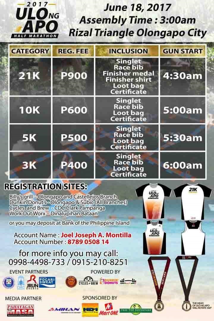 Ulo ng Apo Half Marathon 2017 Poster