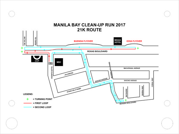 Manila Bay Clean Up Run 2017 21K Route