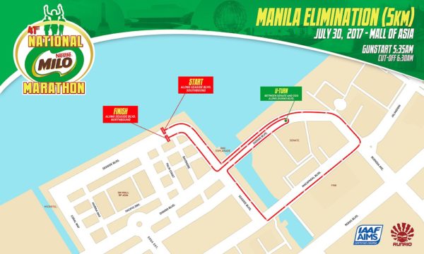 41st National Milo Marathon Manila Elimination 5K race map