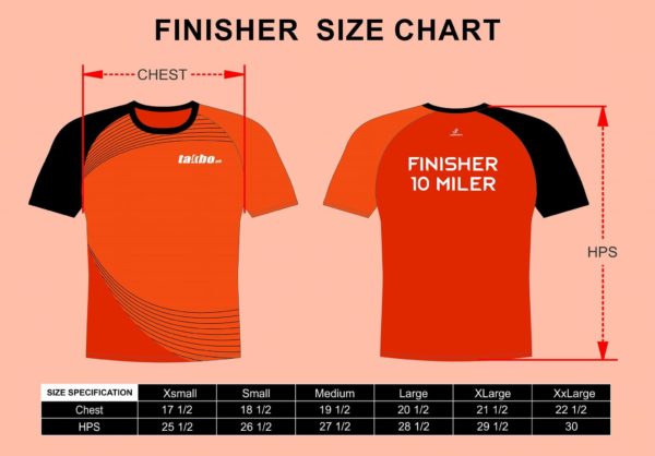 Takbo.ph 20 Miler 2017 Finisher Shirt Size