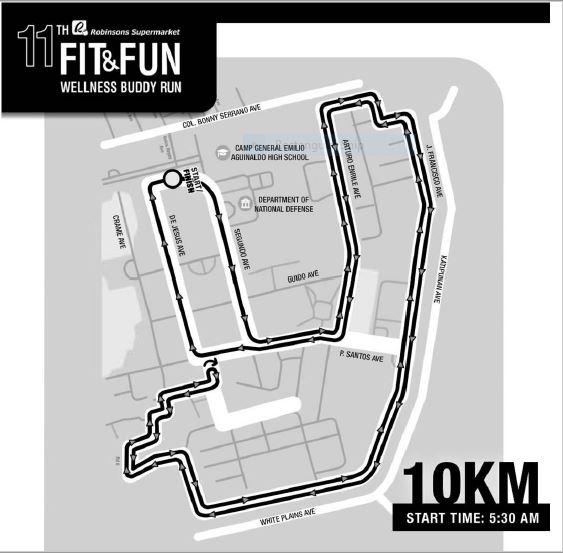 Robinsons Buddy Run 2018 10K Race Map