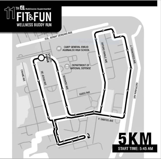 Robinsons Buddy Run 2018 5K Race Map