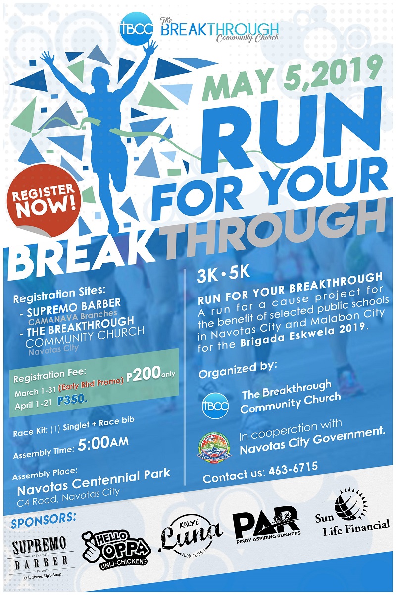 RUN FOR YOUR BREAKTHROUGH 2019 Poster